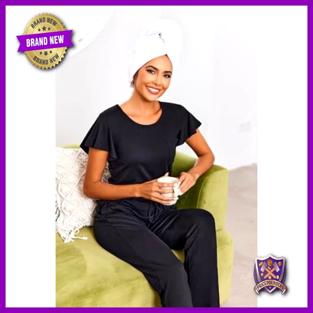 Large Polyester Pajama Set With Pockets, Comfy Lo… - image 5